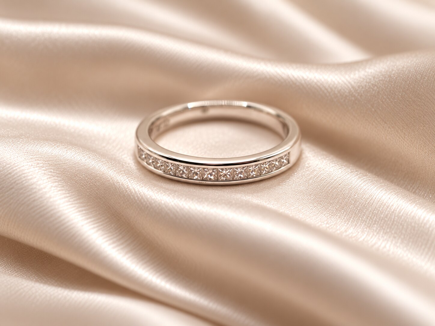 18ct White Gold Diamond Half Eternity Ring