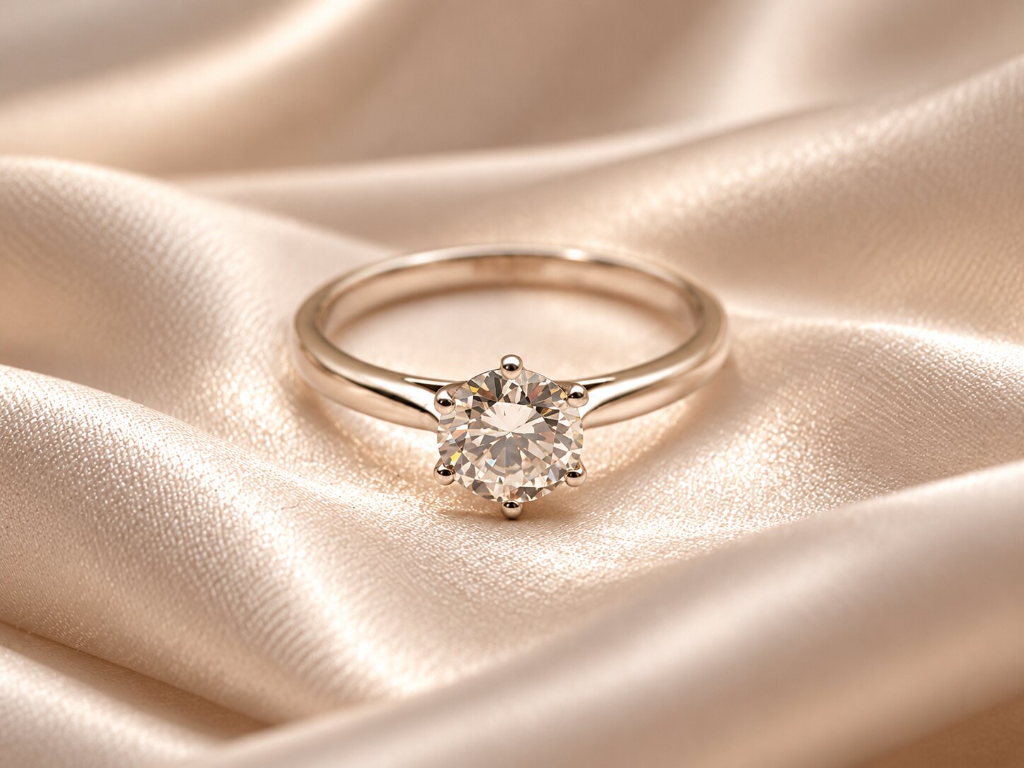 Platinum Six-Claw Brilliant-Cut Diamond Single Stone Ring