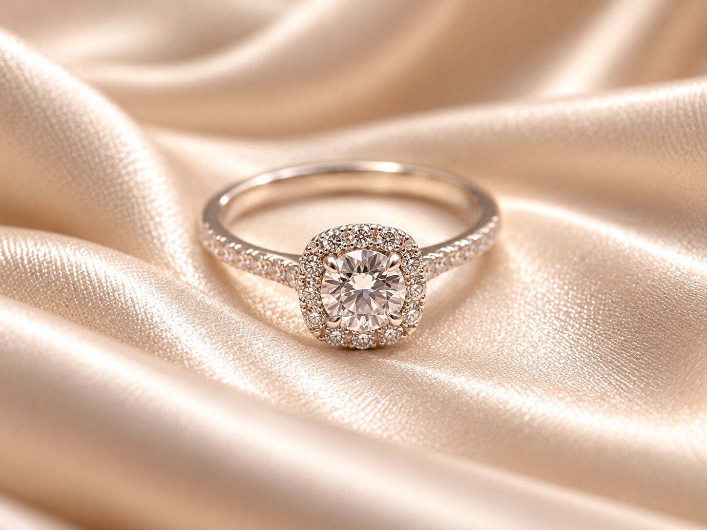 Platinum Diamond Halo Cluster Ring