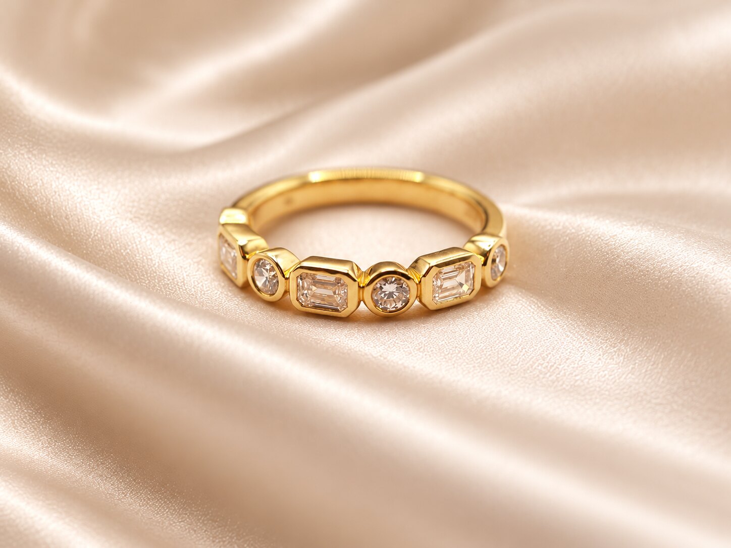 18ct Yellow Gold Diamond Half Eternity Ring