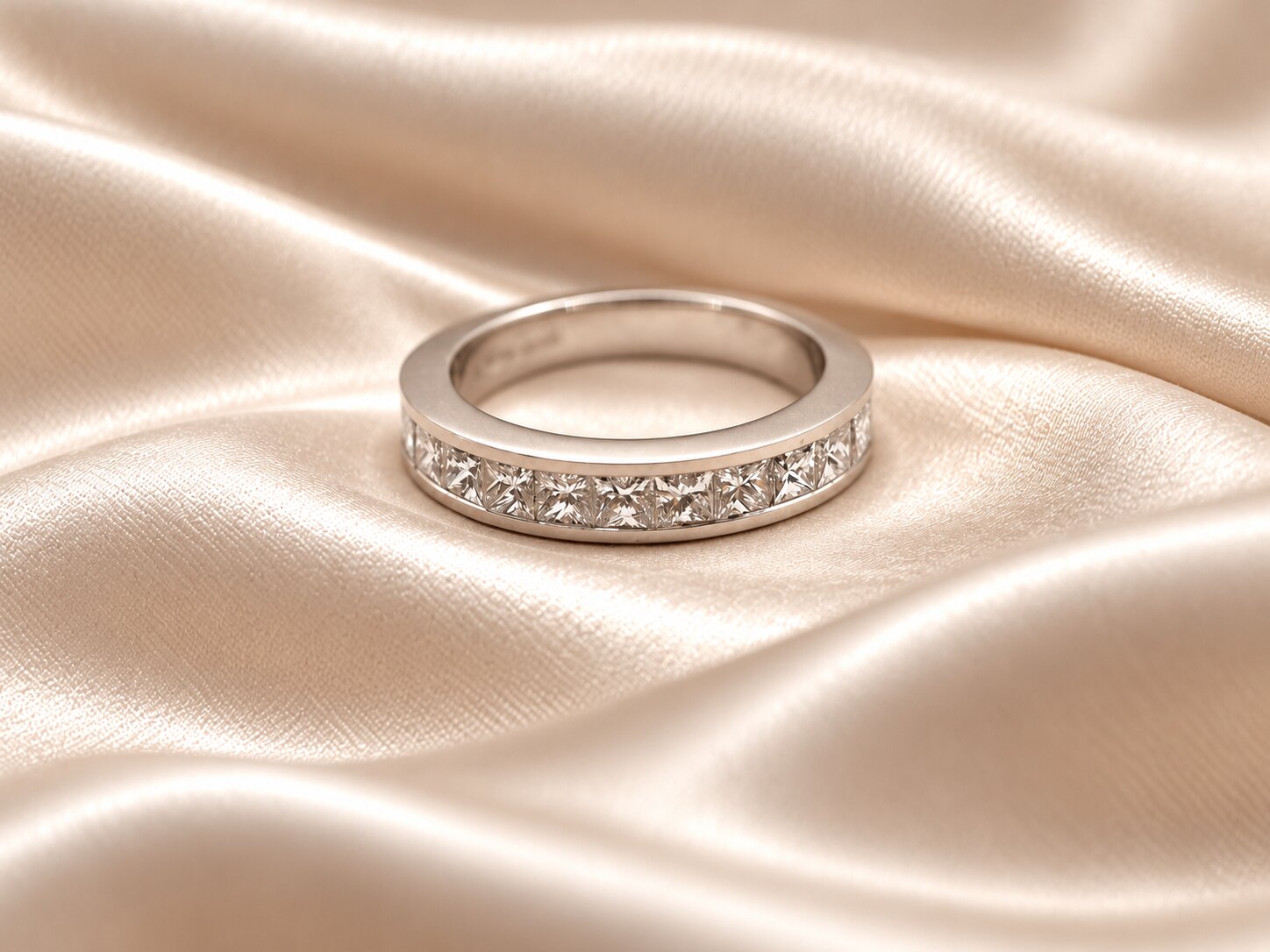 Platinum Half-Hoop Diamond Eternity Ring