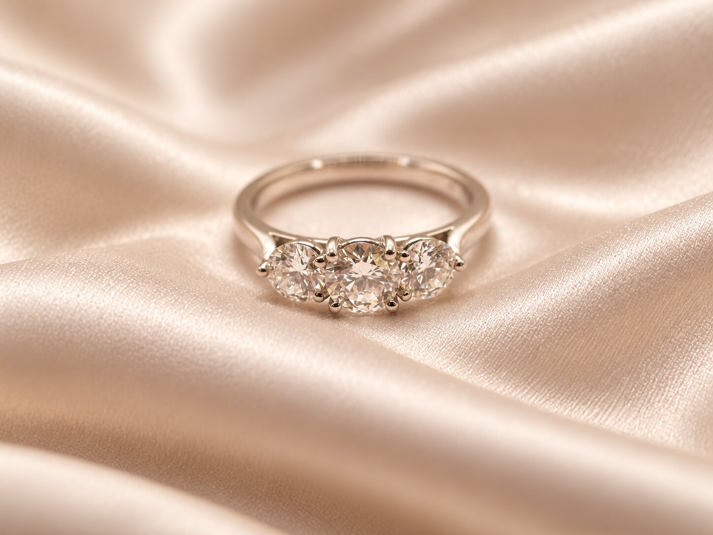 Platinum Graduated Three Stone Diamond Ring