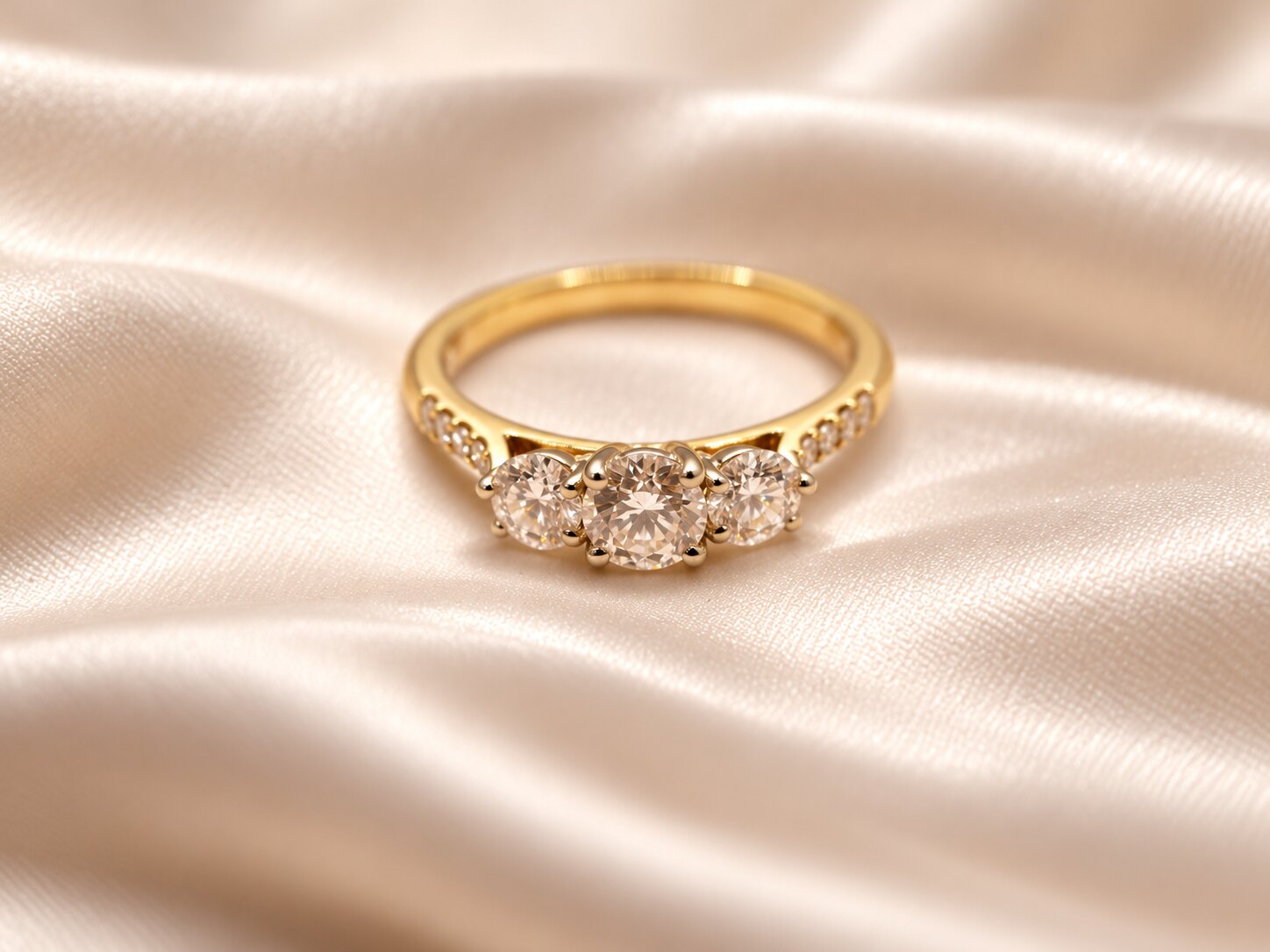 18ct Yellow and White Gold Graduating Three Stone Diamond Ring