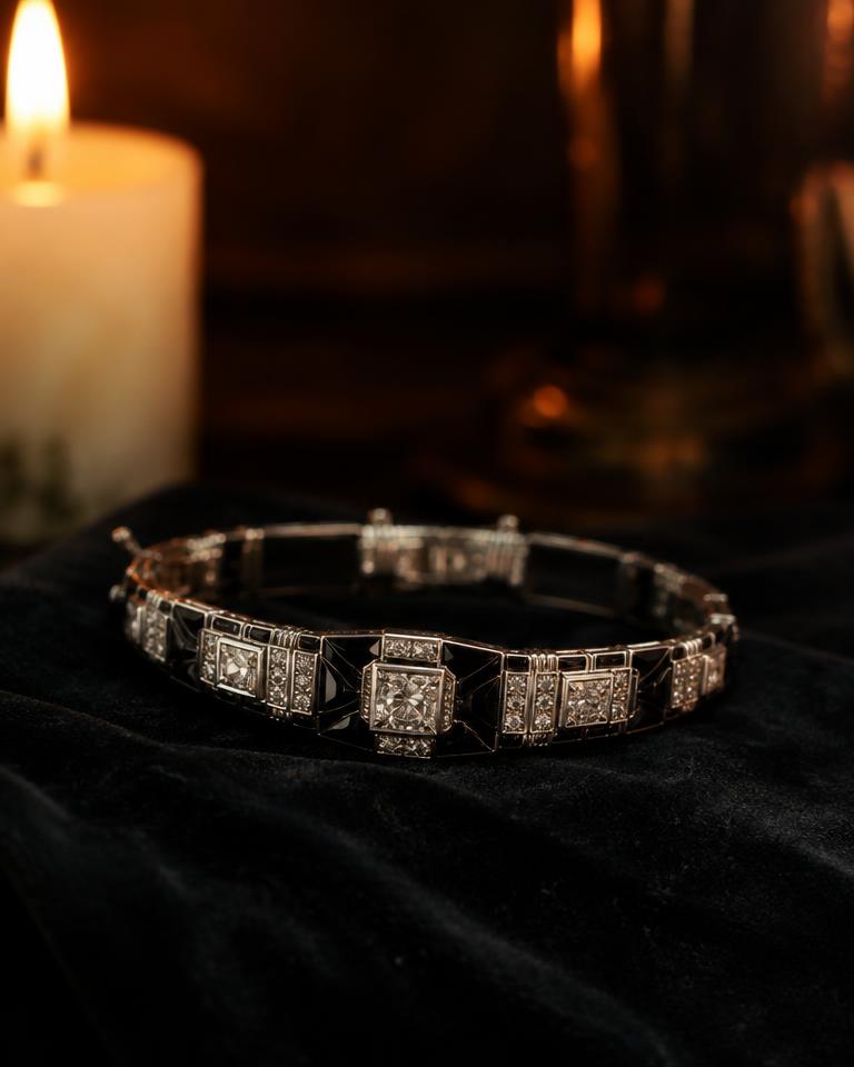 Art Deco Onyx Bracelet, c.1928